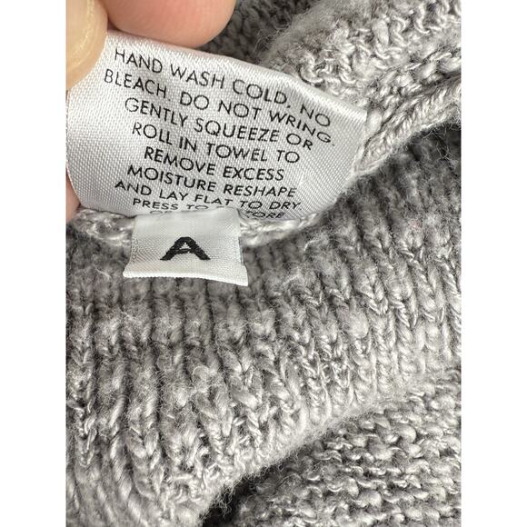 Eileen Fisher Woman 2X Organic Cotton Open Draped Cardigan Gray Textured Knit - Picture 8 of 10